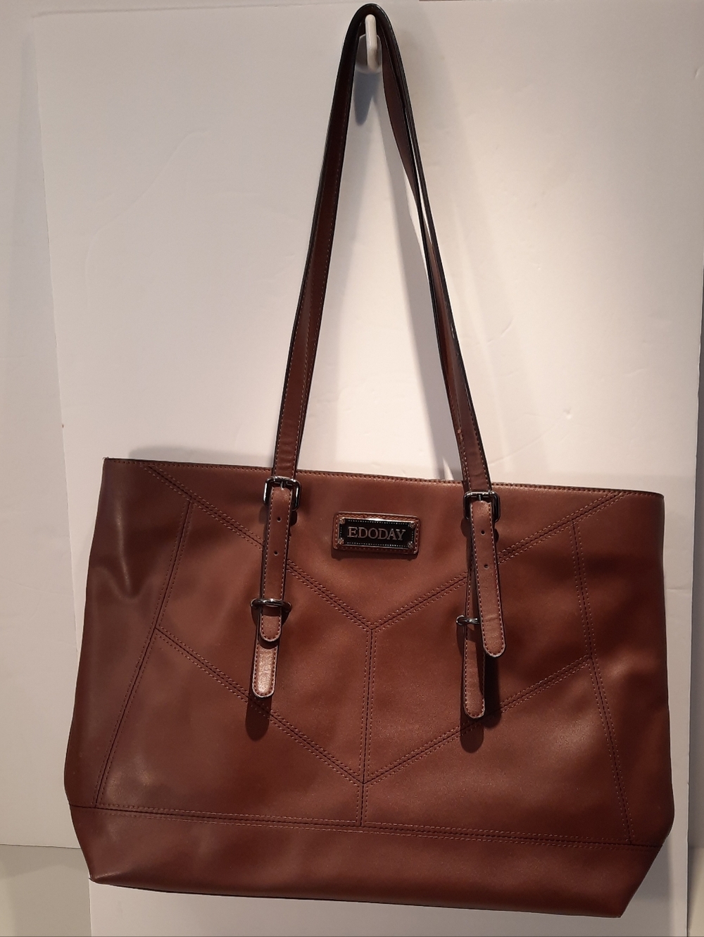 EDODAY Brown Leather Tote Bag for Women